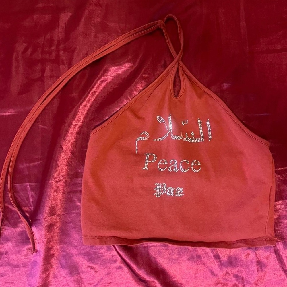 Forever 21 Rhinestone Halter Tank XS